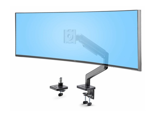 [H1M1AG1-MONITOR-ARM] StarTech.com Monitor Desk Mount For 49" Ultrawide Curved Screen, Max 44lb - Befestigungskit (Federarm, Schwenkarm, Basis, VESA-Halterung, C-Klemme Montage 10-80 mm, Tüllenmontage 10 - 35 mm)