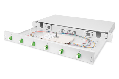 [DN-96330/9APC] DIGITUS LWL-Spleißbox, bestückt, 6x LC-APC DX, OS2