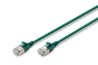 [DK-1632-A-015S-G] DIGITUS CAT 6A F-FTP Slim Patchkabel, 1,5m, Grün